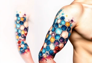 Salvador dali style honeycombs tattoo idea