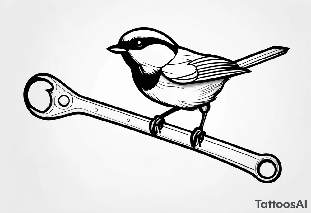 wrench chickadee tattoo idea