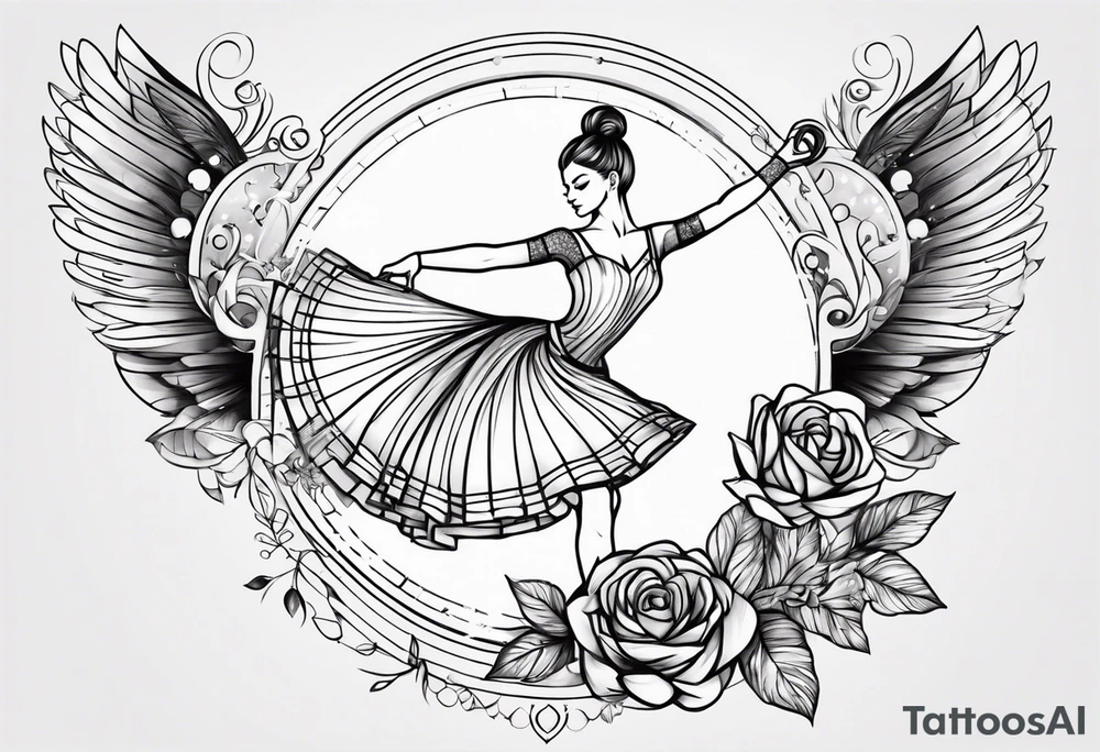 ballerina music box tattoo idea