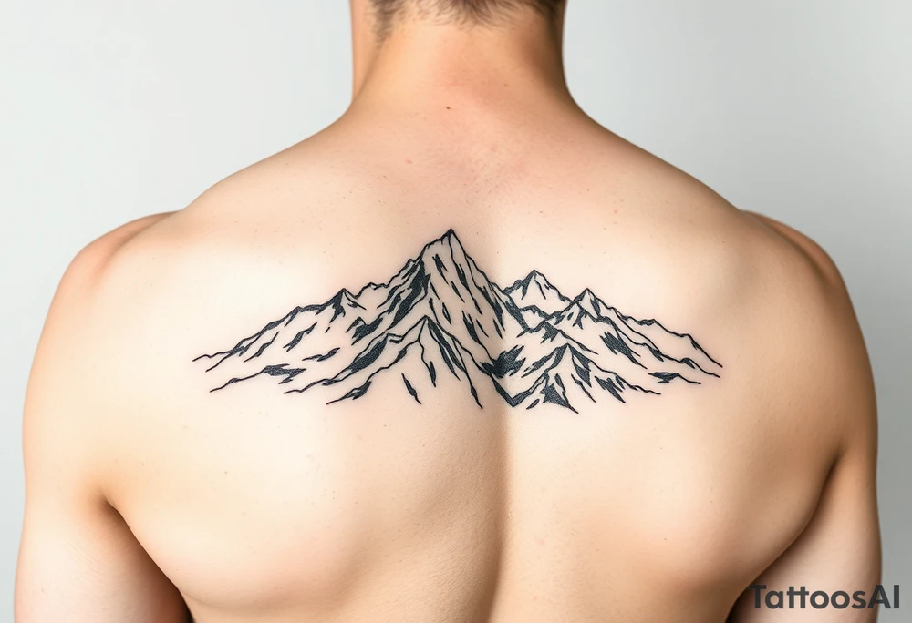 Mountains on arm sleeve snowboarding tattoo idea