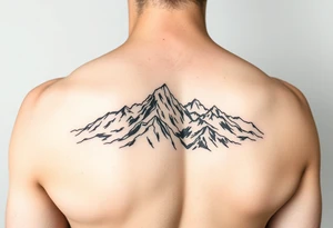Mountains on arm sleeve snowboarding tattoo idea