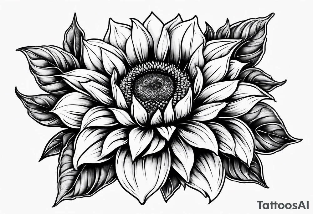 Sunflower infinity sign tattoo idea