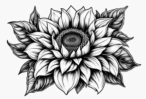 Sunflower infinity sign tattoo idea