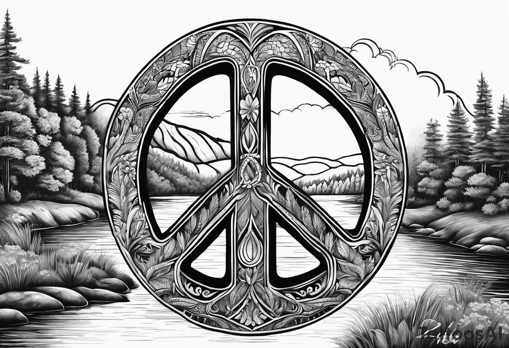 Peace sign with river
Peace like a river. It is well tattoo idea