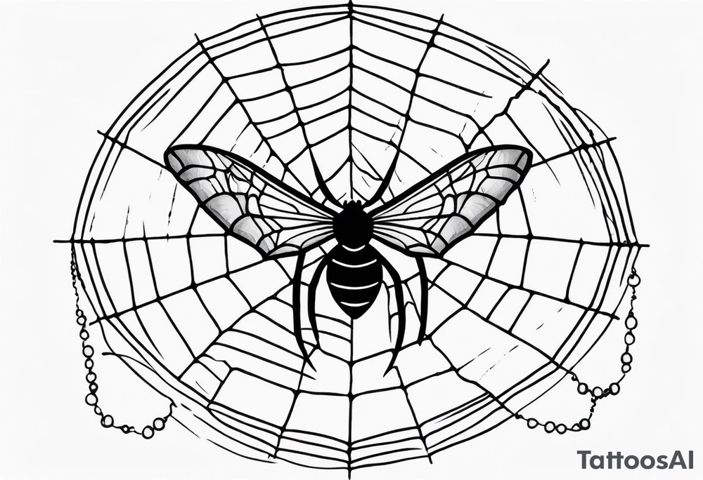 Spider web and moth tattoo idea
