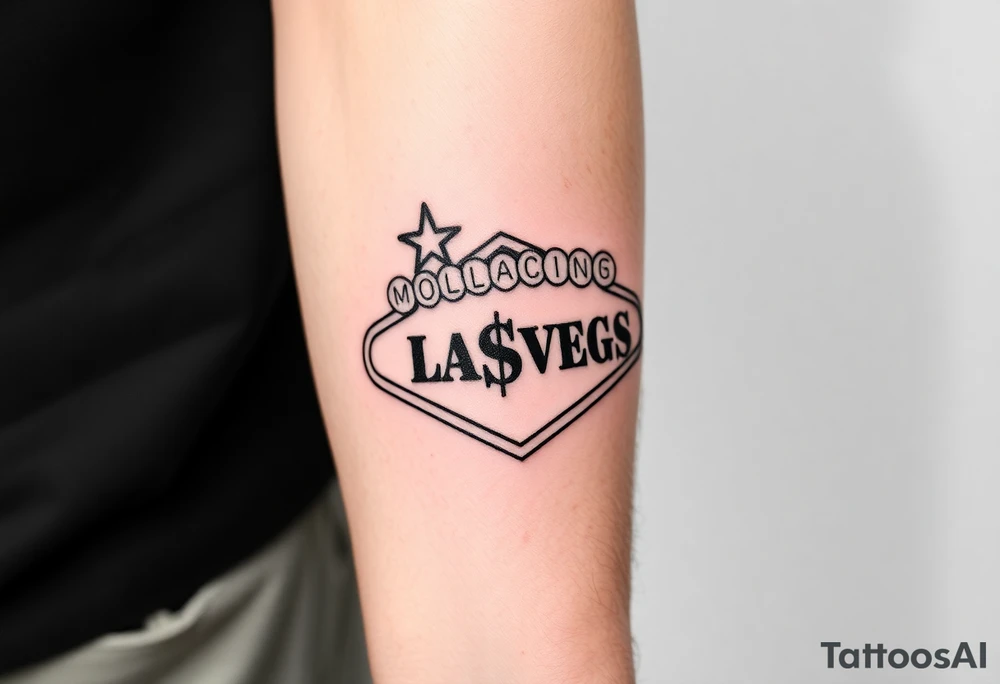 Casino, money, slot machines Las Vegas tattoo idea