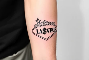 Casino, money, slot machines Las Vegas tattoo idea