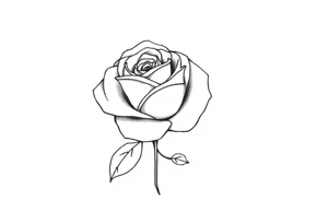 Rose head behind the name Aiden tattoo idea