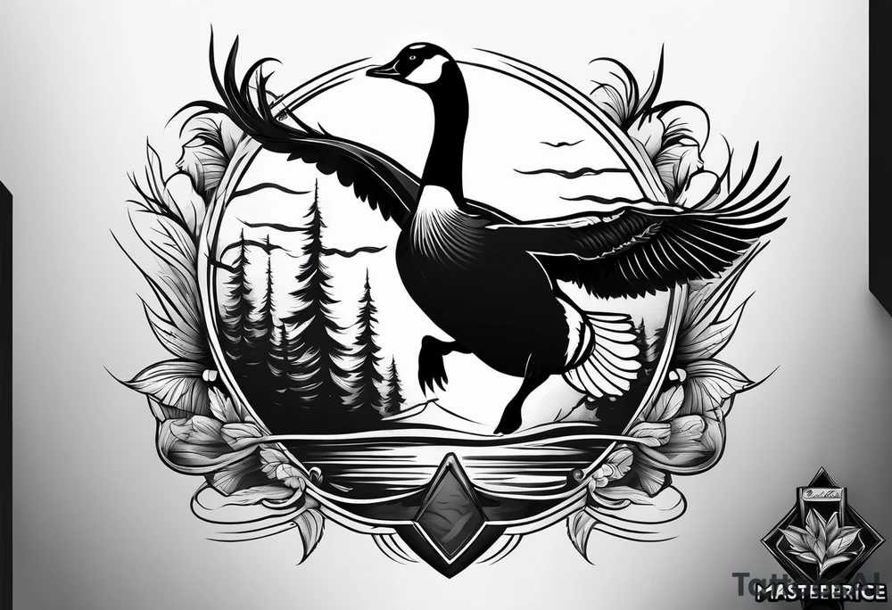 angry canadian goose tattoo idea