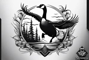 angry canadian goose tattoo idea