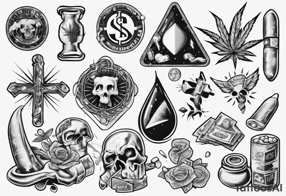 drugs and money tattoo idea