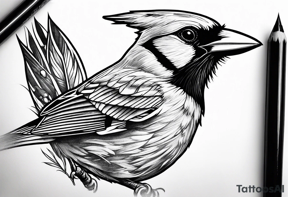 Cardinal and blue jay tattoo idea