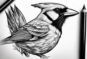 Cardinal and blue jay tattoo idea