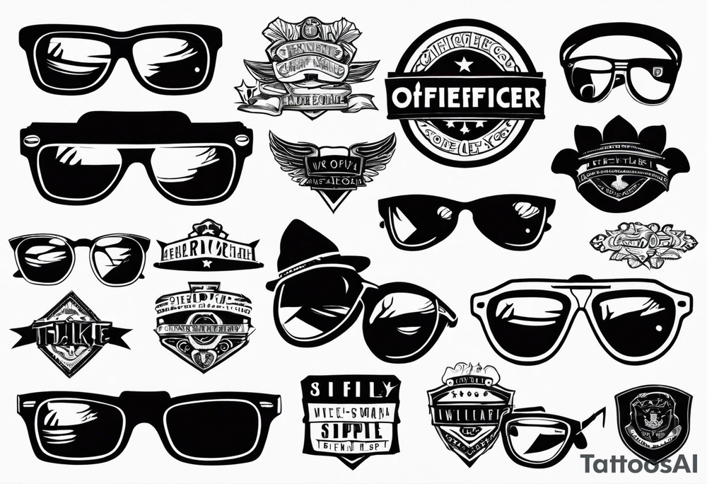 Officer Sunglasses tattoo idea