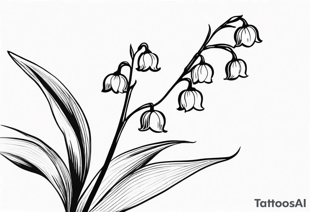 Sideways Stem of lily of the valley tattoo idea