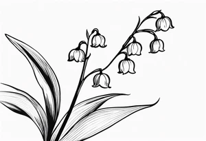 Sideways Stem of lily of the valley tattoo idea