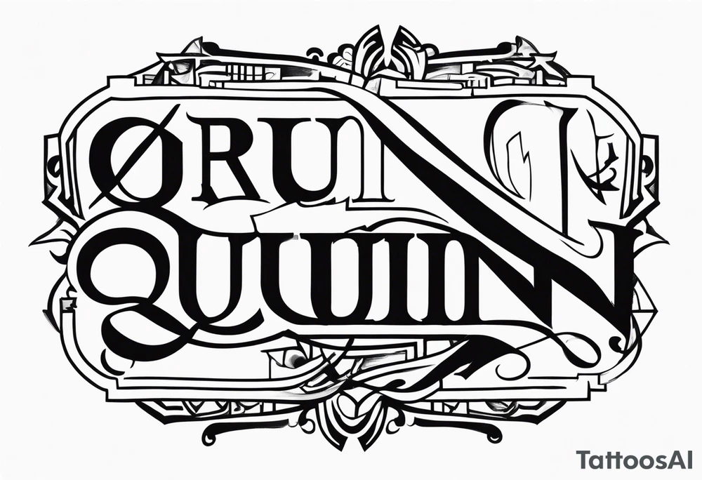 quinn in cool font tattoo idea