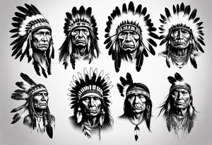 Native American man photorealism tattoo idea