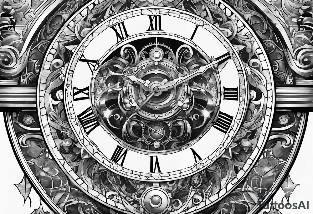 a cosmic clockwork tattoo idea