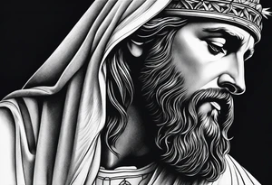 religious sleeve Jesus tattoo idea