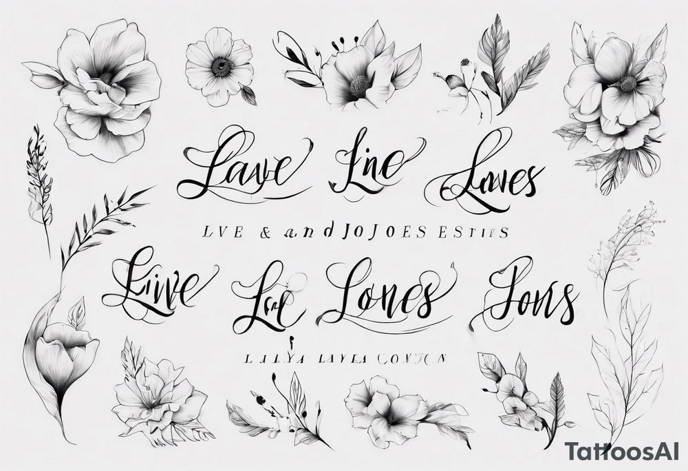 Fine line and script fonts. Layla Jones 4-ever and always tattoo idea