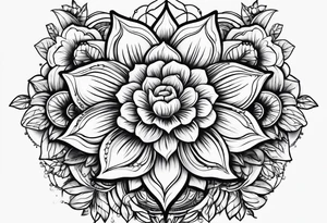 Serotonin symbol with flowers tattoo idea