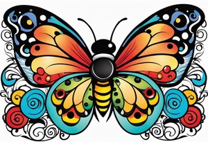 Half Butterfly and half ladybug tattoo idea