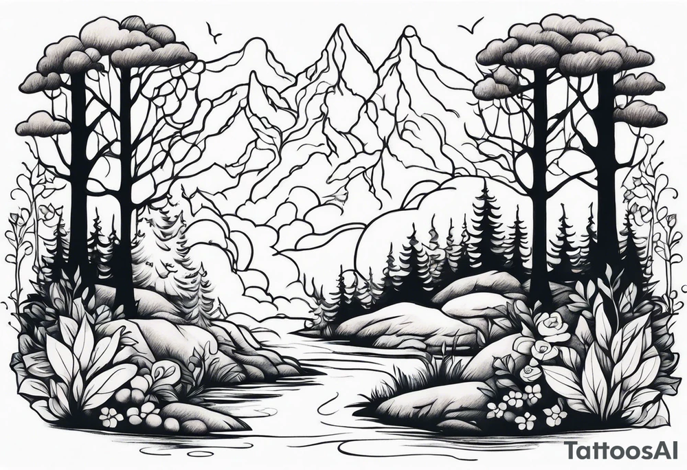 Enchanted forest tattoo idea