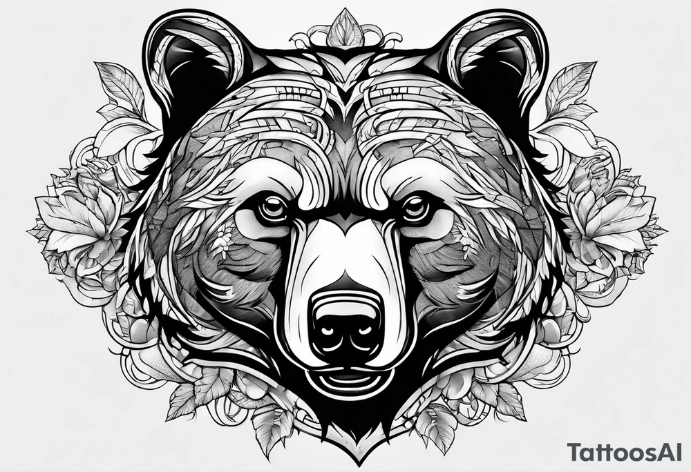 angry bear tattoo idea
