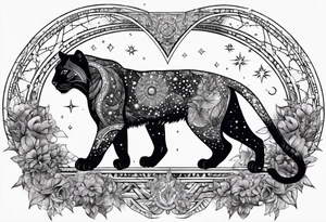 cosmic spiritual archway panther constellation tattoo idea