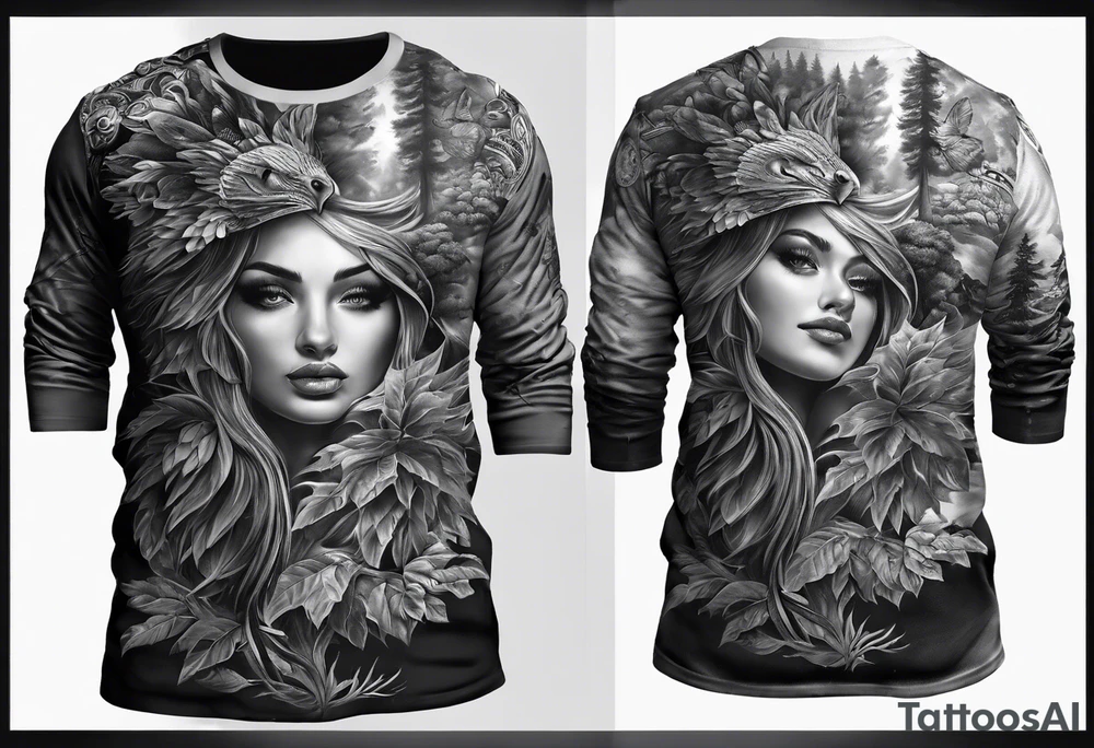 Full sleeve realistic with some military and family tree tattoo idea