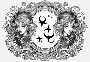 Twins, Pisces, aquarius, Capricorn tattoo idea