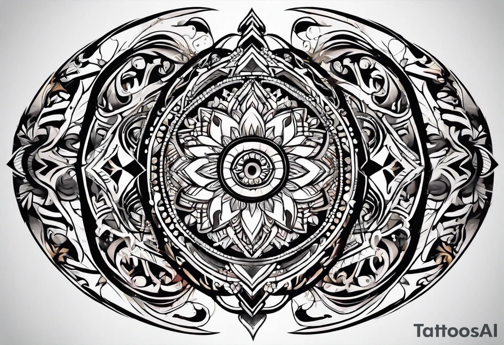 Oval spiritual tattoo idea