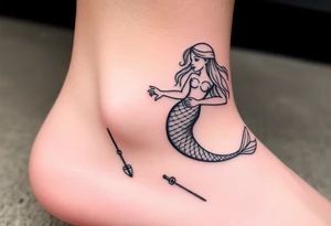 Mermaid with crutches tattoo idea