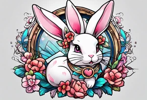 rabbit dressed as sylveon tattoo idea
