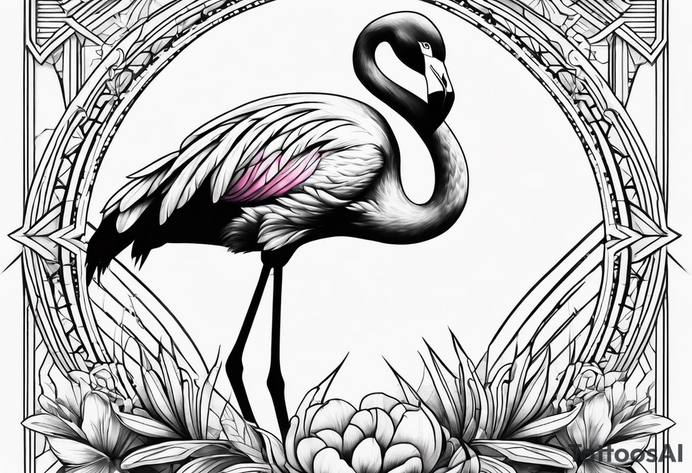 cute flamingo tattoo idea