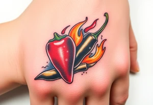 Chili pepper and fire tattoo idea