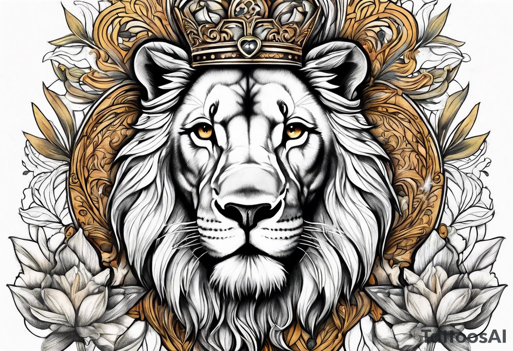 Lion of Judah with doves tattoo idea