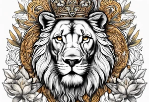 Lion of Judah with doves tattoo idea