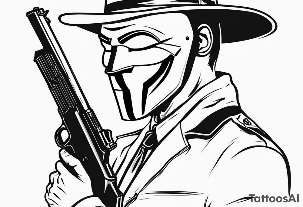 Anonymous with shotgun tattoo idea