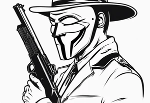 Anonymous with shotgun tattoo idea