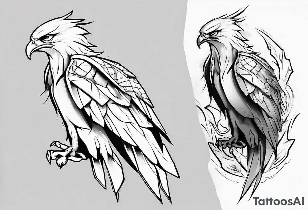 A white hawk as a warrior tattoo idea