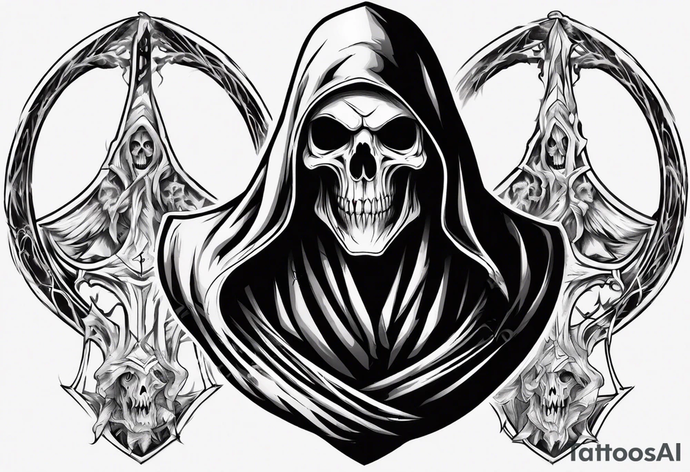 Hooded Reaper Upper Body No Weapon tattoo idea
