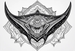 cosmic manta ray symmetrical tattoo idea