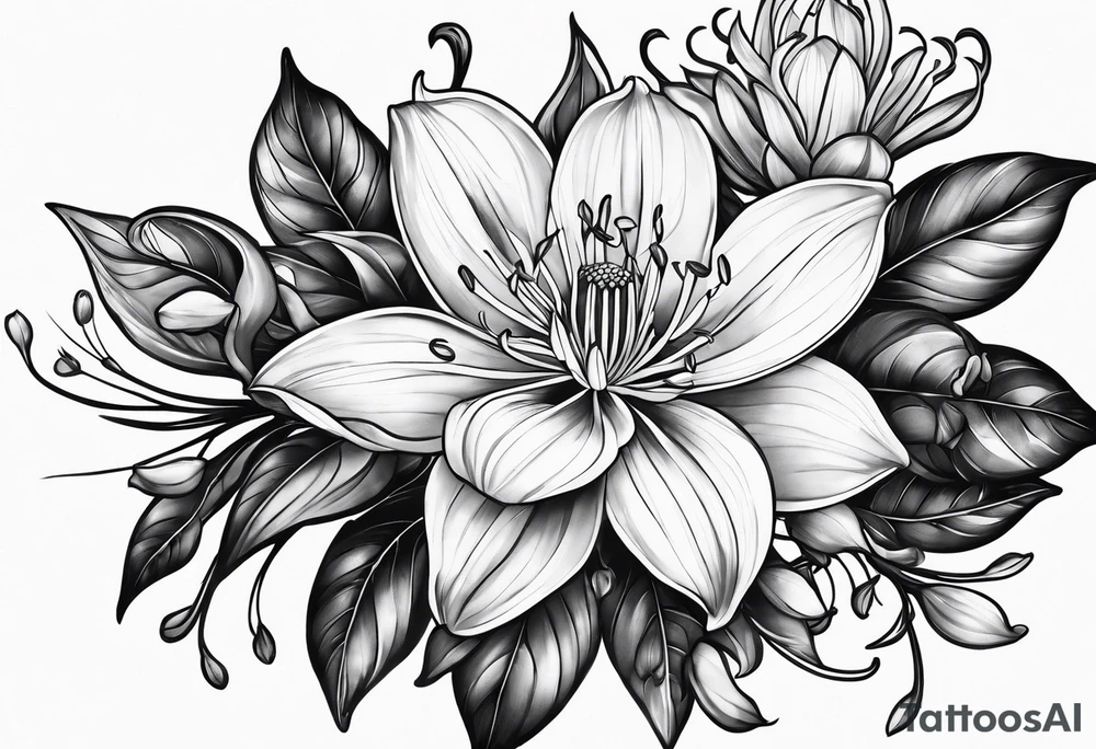 Honeysuckle flower tattoo idea