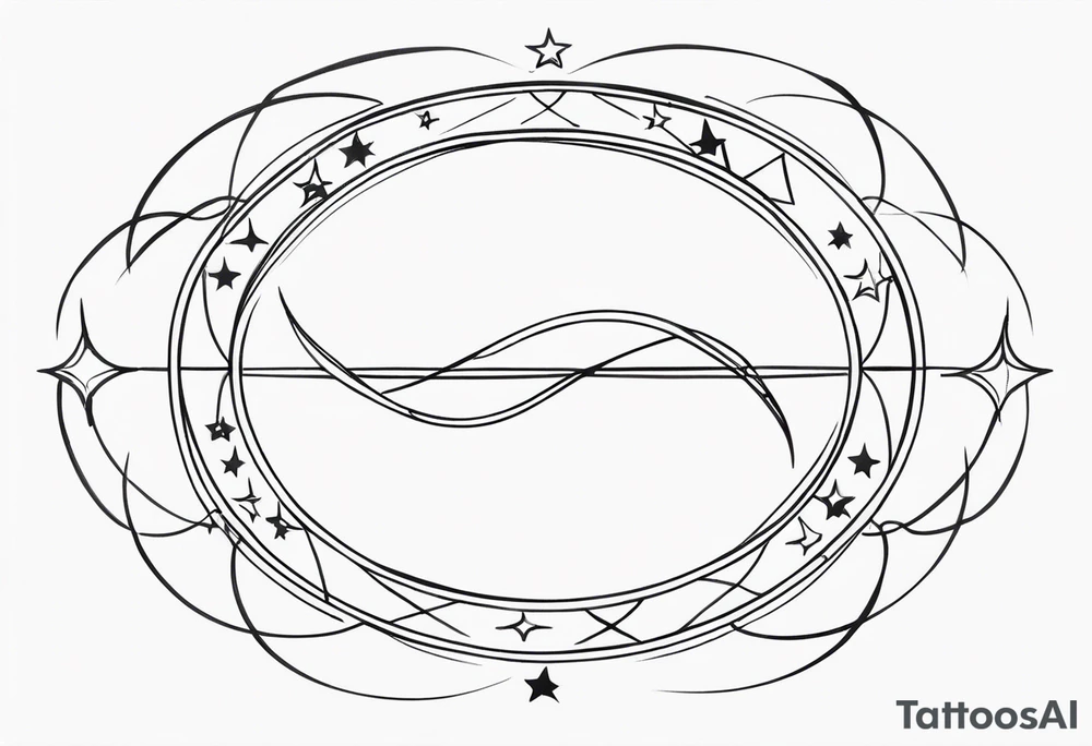 Small Infinity loop with stars tattoo idea