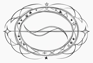 Small Infinity loop with stars tattoo idea