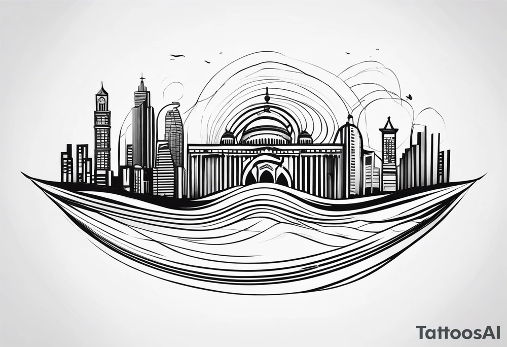 israel 
city swirl
 vector tattoo idea