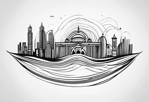 israel 
city swirl
 vector tattoo idea