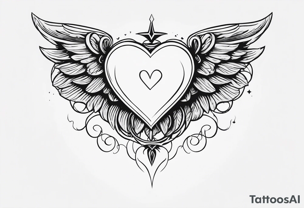 angelish devilish heart/wings tattoo idea